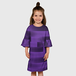 Платье клеш для девочки Color purple square, цвет: 3D-принт — фото 2