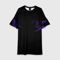 Платье клеш для девочки The color purple is an abstraction, цвет: 3D-принт