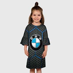 Платье клеш для девочки Bmw соты, цвет: 3D-принт — фото 2
