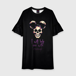 Платье клеш для девочки Помощник Микки, цвет: 3D-принт