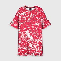 Платье клеш для девочки Розовый пятнистый, цвет: 3D-принт