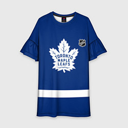 Платье клеш для девочки Торонто Мейпл Лифс хоккей, цвет: 3D-принт