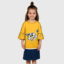 Платье клеш для девочки Нэшвилл Предаторз хоккей, цвет: 3D-принт — фото 2
