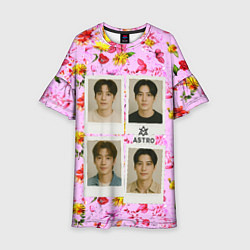 Платье клеш для девочки ASTRO фотографии участников группы, цвет: 3D-принт
