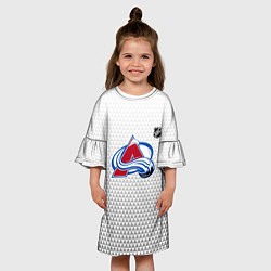 Платье клеш для девочки Колорадо Эвеланш - белый геометрический градиент, цвет: 3D-принт — фото 2