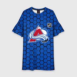 Платье клеш для девочки Колорадо Эвеланш - синие соты, цвет: 3D-принт