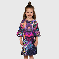 Платье клеш для девочки Стиль Cyberpunk, цвет: 3D-принт — фото 2