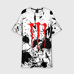 Платье клеш для девочки Monster energy краски, цвет: 3D-принт