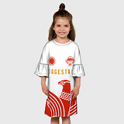 Платье клеш для девочки Dagestan sport red, цвет: 3D-принт — фото 2