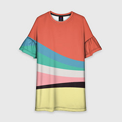 Платье клеш для девочки Спектр июнь, цвет: 3D-принт