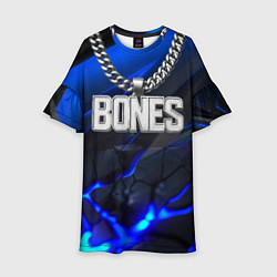 Платье клеш для девочки Цепочка Bones, цвет: 3D-принт