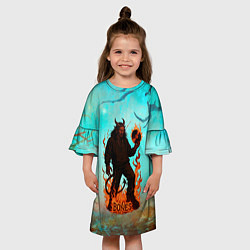 Платье клеш для девочки Bones в стиле демона, цвет: 3D-принт — фото 2