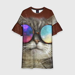 Детское платье A Cat with multicolored glasses