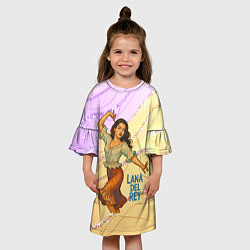 Платье клеш для девочки Lana Del Rey танцует, цвет: 3D-принт — фото 2
