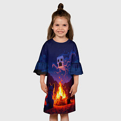 Платье клеш для девочки Собака и гаст, цвет: 3D-принт — фото 2