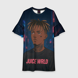 Платье клеш для девочки Juice WRLD - Неоновый аниме арт, цвет: 3D-принт