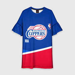 Платье клеш для девочки LA Clippers - basketball, цвет: 3D-принт
