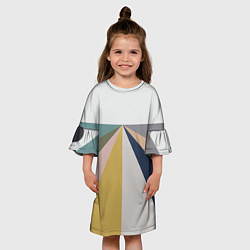 Платье клеш для девочки Черное солнце красная луна, цвет: 3D-принт — фото 2