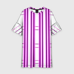 Платье клеш для девочки Neon pink, цвет: 3D-принт