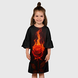 Платье клеш для девочки Flaming rose, цвет: 3D-принт — фото 2
