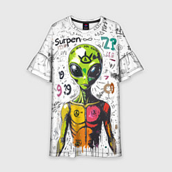 Платье клеш для девочки Вы не одиноки, цвет: 3D-принт