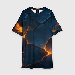 Детское платье Разлом плит с огнем