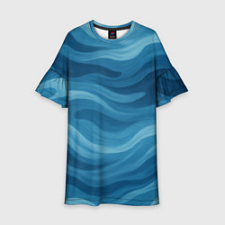 Детское платье Камуфляжные синие волны