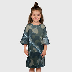 Платье клеш для девочки Ледяной камуфляж, цвет: 3D-принт — фото 2