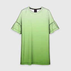 Платье клеш для девочки Градиент нежно-зеленый, цвет: 3D-принт