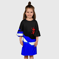 Платье клеш для девочки Doom sport geometry, цвет: 3D-принт — фото 2