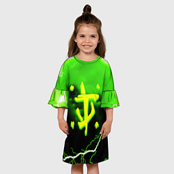 Платье клеш для девочки Doom шторм кислотное лого, цвет: 3D-принт — фото 2