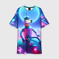Детское платье Bender bending robot on the amazing neon mushroom