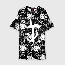 Платье клеш для девочки Doom x nirvana pattern, цвет: 3D-принт