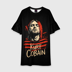 Платье клеш для девочки Курт Кобейн, Нирвана, цвет: 3D-принт