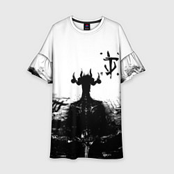 Платье клеш для девочки Doom демон марса, цвет: 3D-принт