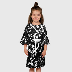 Платье клеш для девочки Дум белые брызги красок, цвет: 3D-принт — фото 2