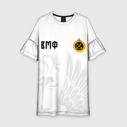 Платье клеш для девочки ВМФ России с эмблемой войск, цвет: 3D-принт