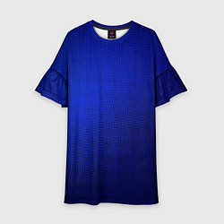 Платье клеш для девочки Синий с затемнением текстура, цвет: 3D-принт