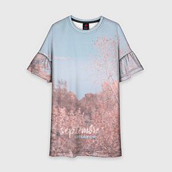 Платье клеш для девочки Атмосфера сентябрь, цвет: 3D-принт