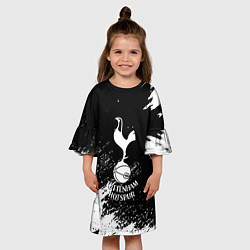 Платье клеш для девочки Тоттенхэм белые брызги красок, цвет: 3D-принт — фото 2