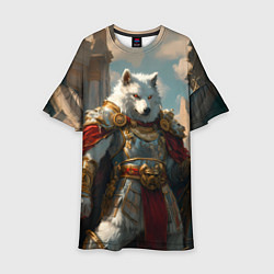 Платье клеш для девочки Волк в доспехах, цвет: 3D-принт