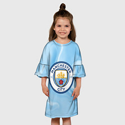Платье клеш для девочки Фк Манчестер Сити, цвет: 3D-принт — фото 2