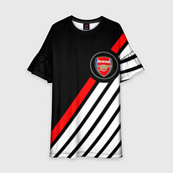 Платье клеш для девочки Арсенал геометрия полосы, цвет: 3D-принт