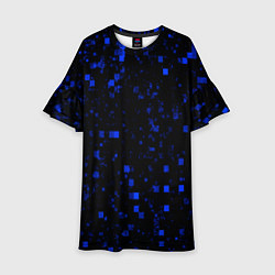 Платье клеш для девочки Color blue khaki, цвет: 3D-принт
