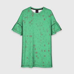 Платье клеш для девочки Color green brown, цвет: 3D-принт