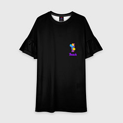 Платье клеш для девочки Night beach, цвет: 3D-принт