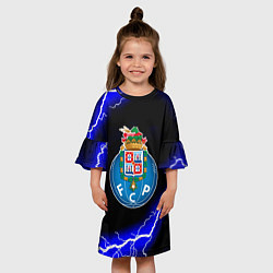 Платье клеш для девочки Porto молнии шторм, цвет: 3D-принт — фото 2