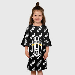Платье клеш для девочки Juventus off pattern, цвет: 3D-принт — фото 2