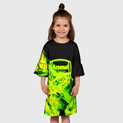 Платье клеш для девочки Арсенал кислотные краски, цвет: 3D-принт — фото 2