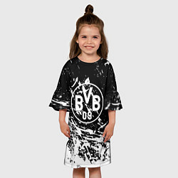 Платье клеш для девочки Borussia белые краски, цвет: 3D-принт — фото 2